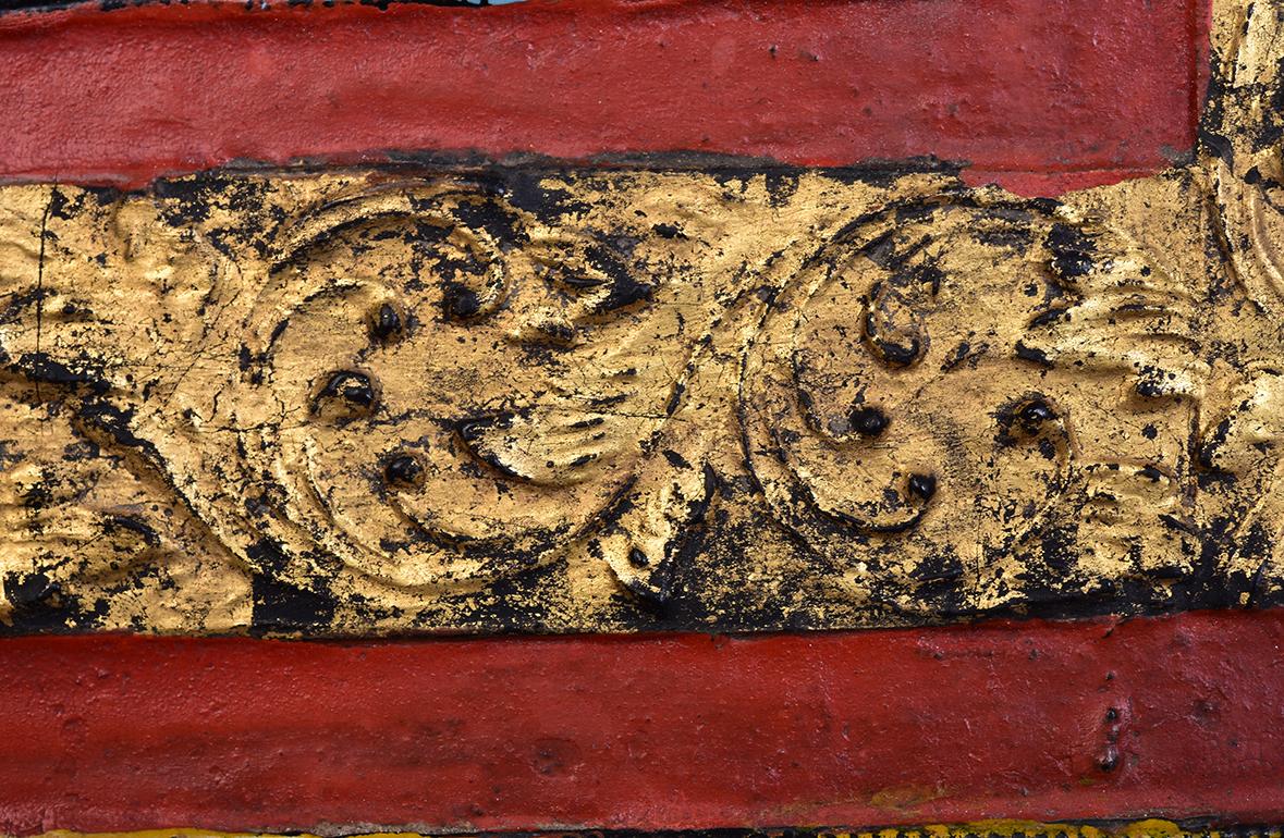 19th Century, Mandalay, Antique Burmese Wood Carving Panel For Sale 7