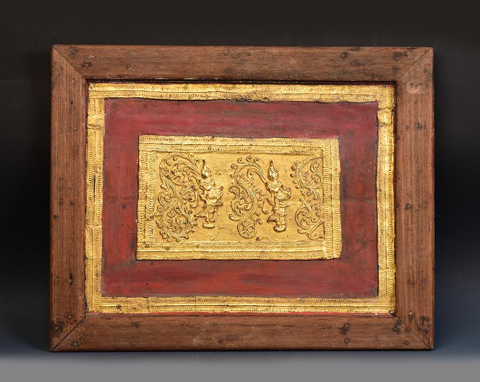 Burmese wood carving panel.

Age: Burma, Mandalay Period, 19th Century
Size: Length 56.8 C.M. / Width 44.6 C.M. / Thickness 4 C.M.
Condition: Nice condition overall (some expected degradation due to its age). 

100% Satisfaction and authenticity