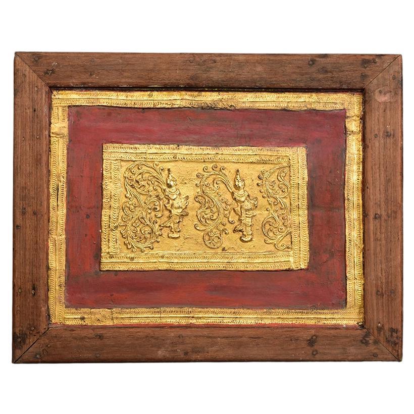 19th Century, Mandalay, Antique Burmese Wood Carving Panel