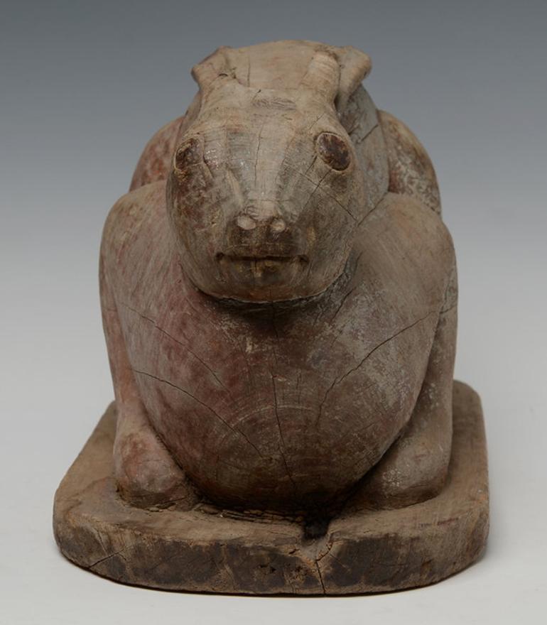 19th Century, Mandalay, Antique Burmese Wooden Rabbit 9