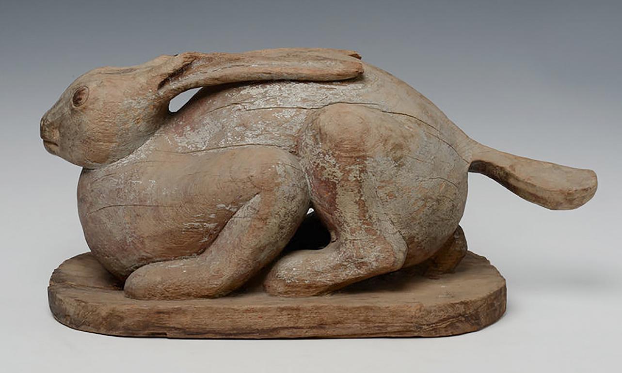 19th Century, Mandalay, Antique Burmese Wooden Rabbit 1