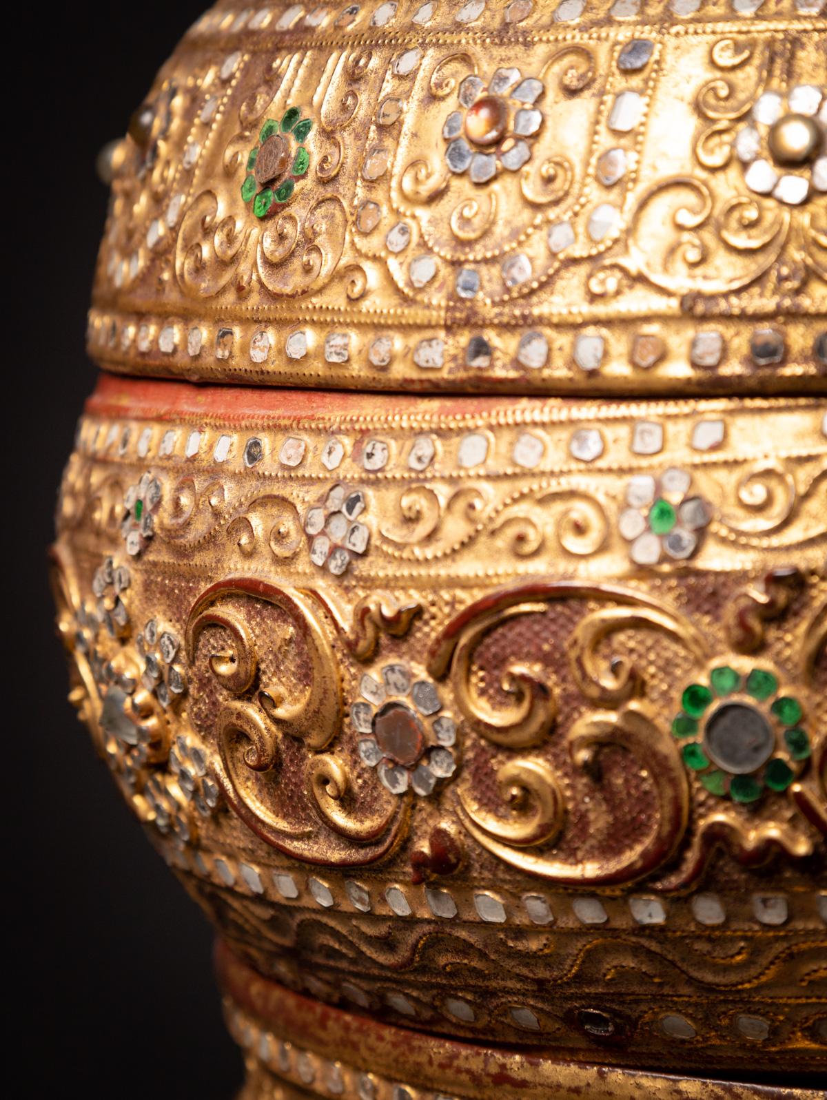 19th century Mandalay style Antique Burmese Offering vessel  OriginalBuddhas For Sale 4