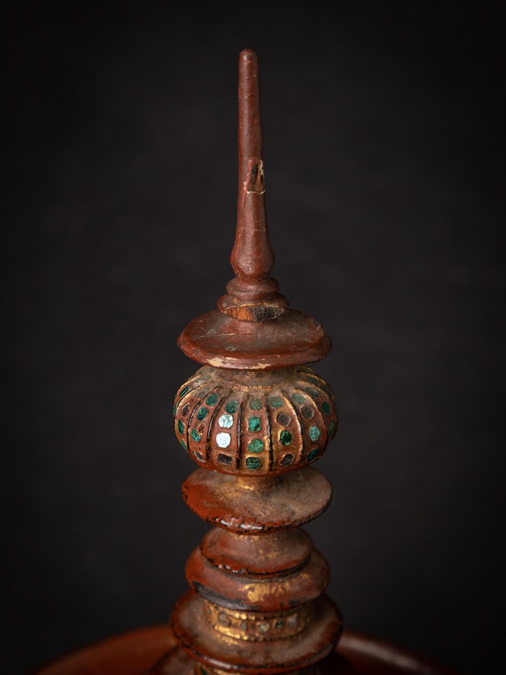 Antikes burmesisches Holzgefäß im Mandalay-Stil des 19. Jahrhunderts im Angebot 3