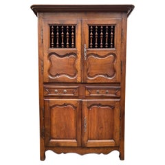 Antique 19th Century Mangeadou or Pantry in Walnut from the Provence