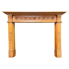 19th Century Manner Hardwood Fireplace Surround.