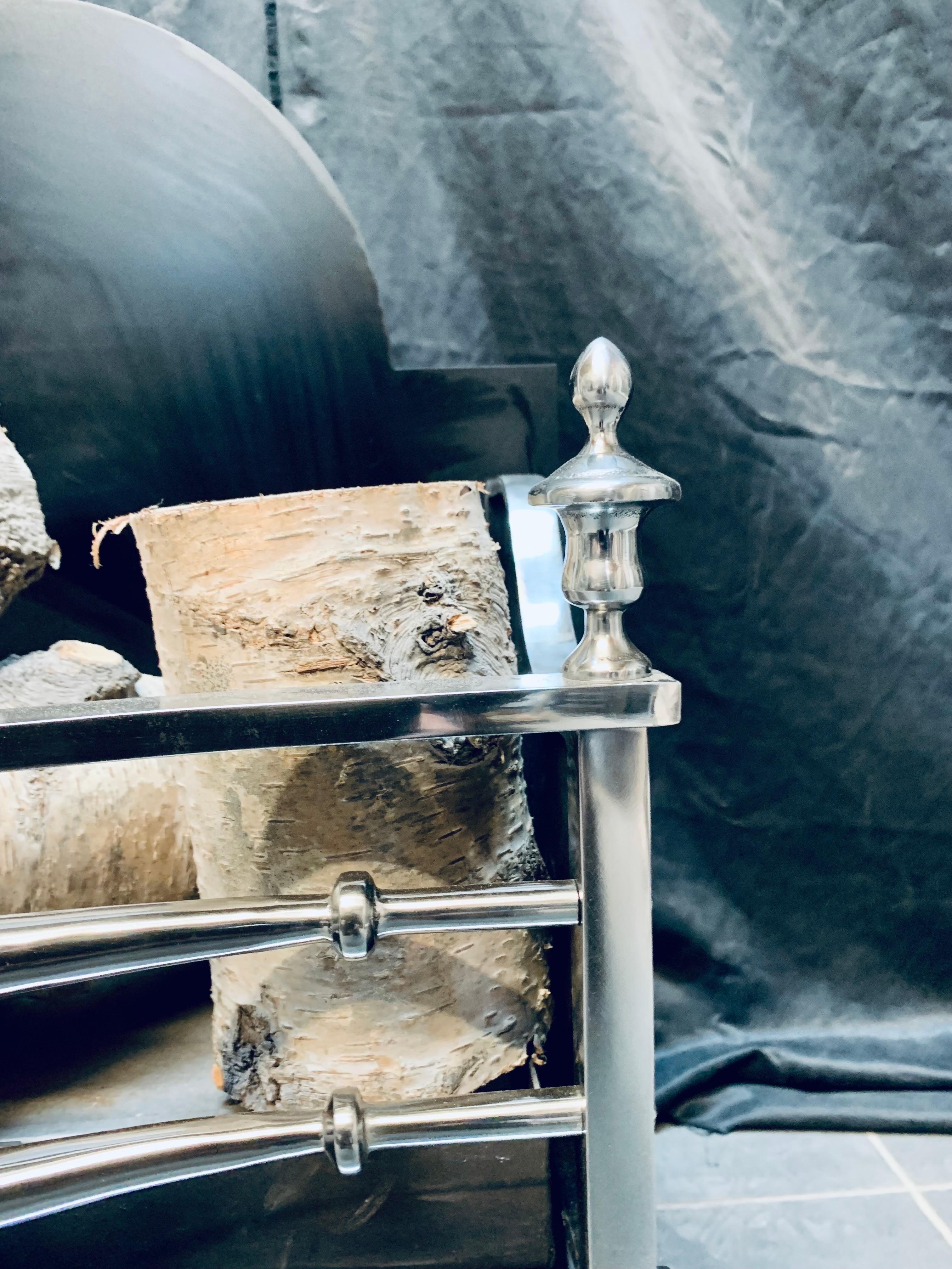 19. Jahrhundert Manner polierter Stahl Feuerrost  im Zustand „Gut“ im Angebot in Edinburgh, GB