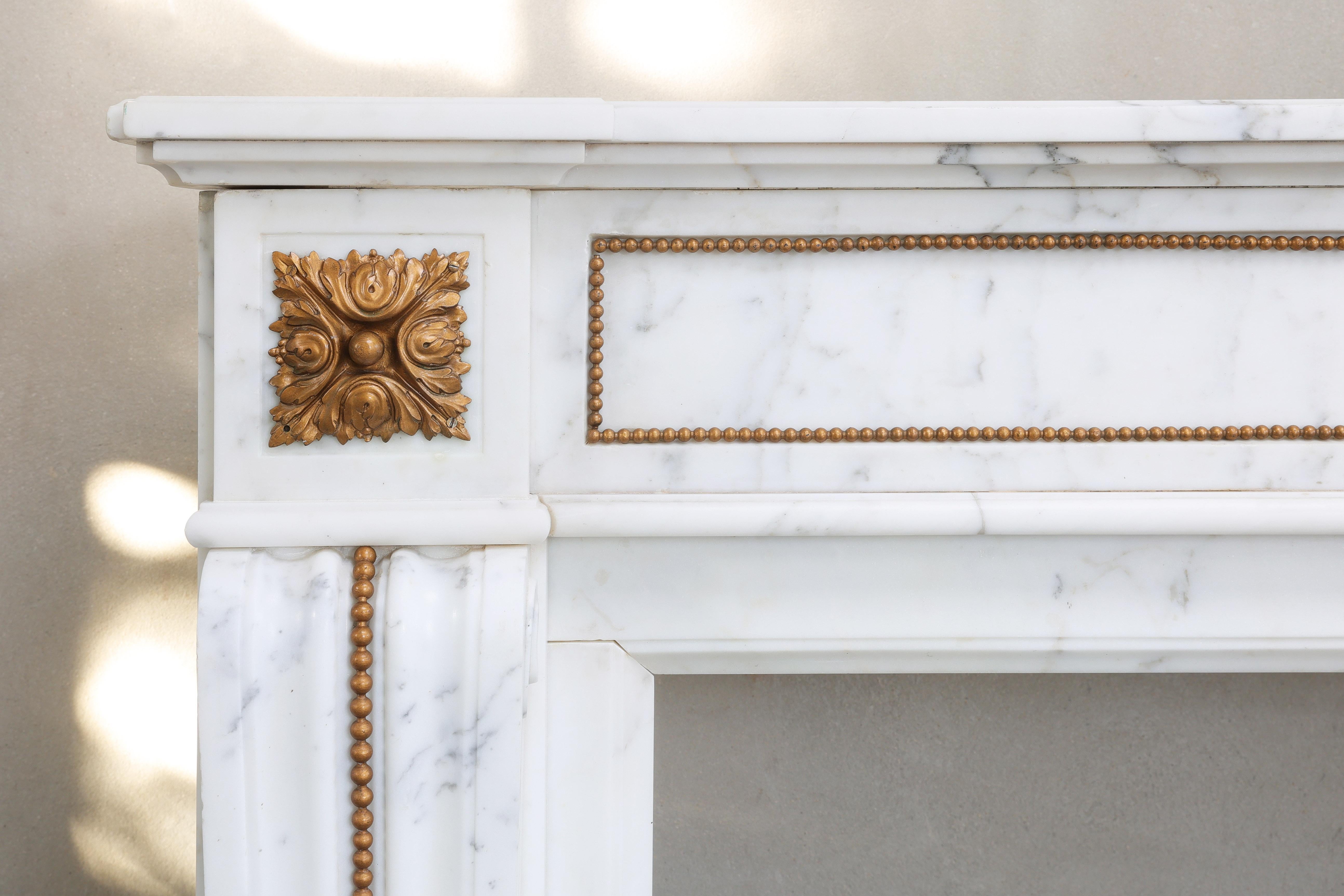 Marble 19th Century Mantel in Style of Louis XVI For Sale
