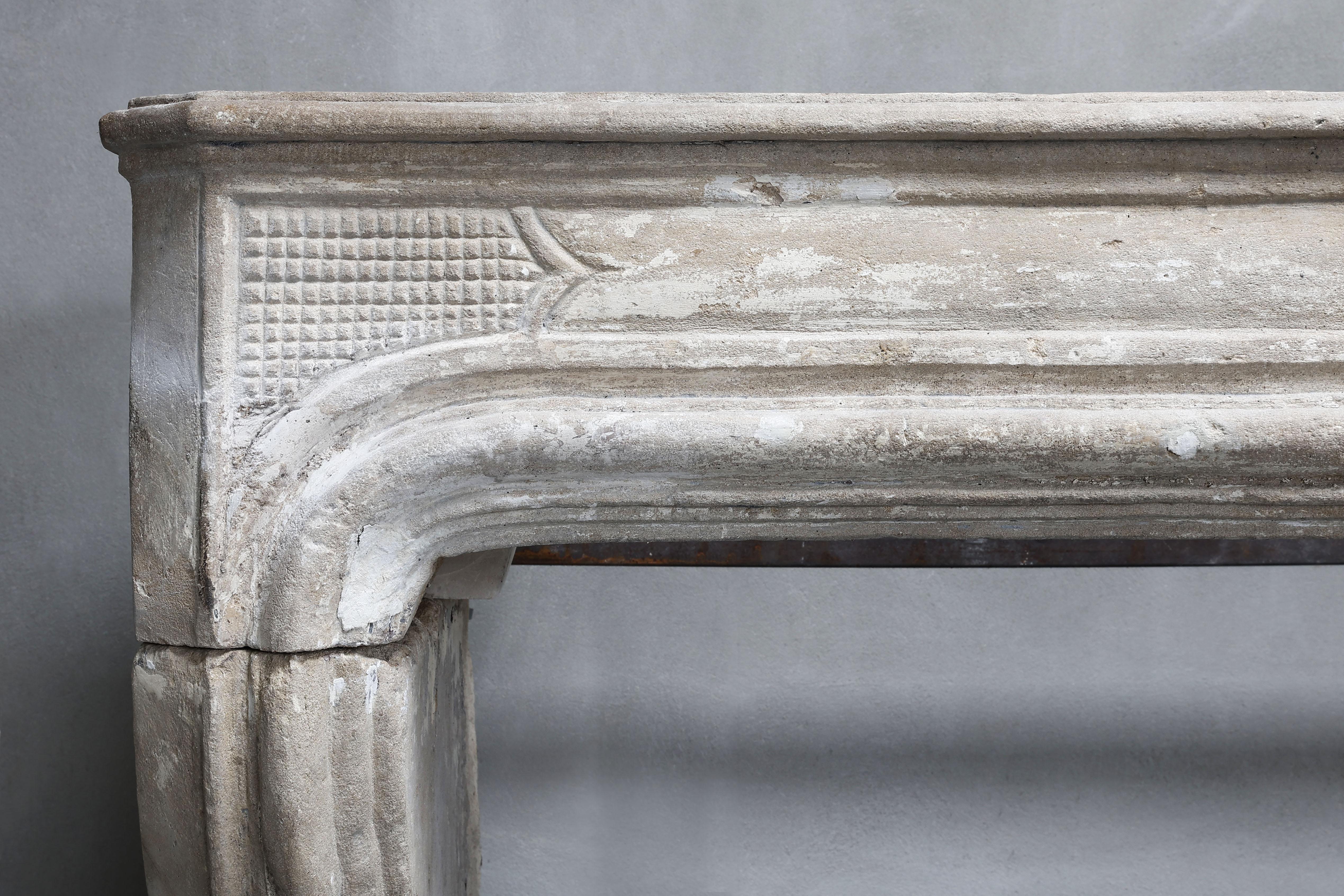 Other 19th Century Mantel Piece of French Limestone in Style of Louis XIV