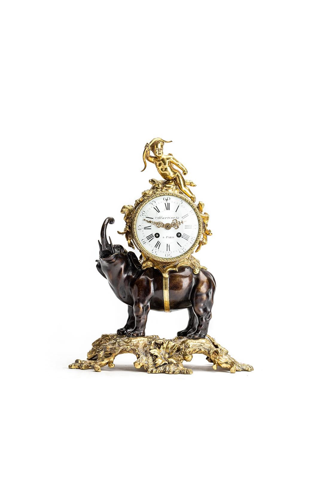 Pendule de cheminée du 19e siècle par Martinot a Paris Bon état - En vente à HAARLEM, NL