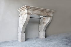 19th Century Mantle of French Limestone in Style of Campagnarde