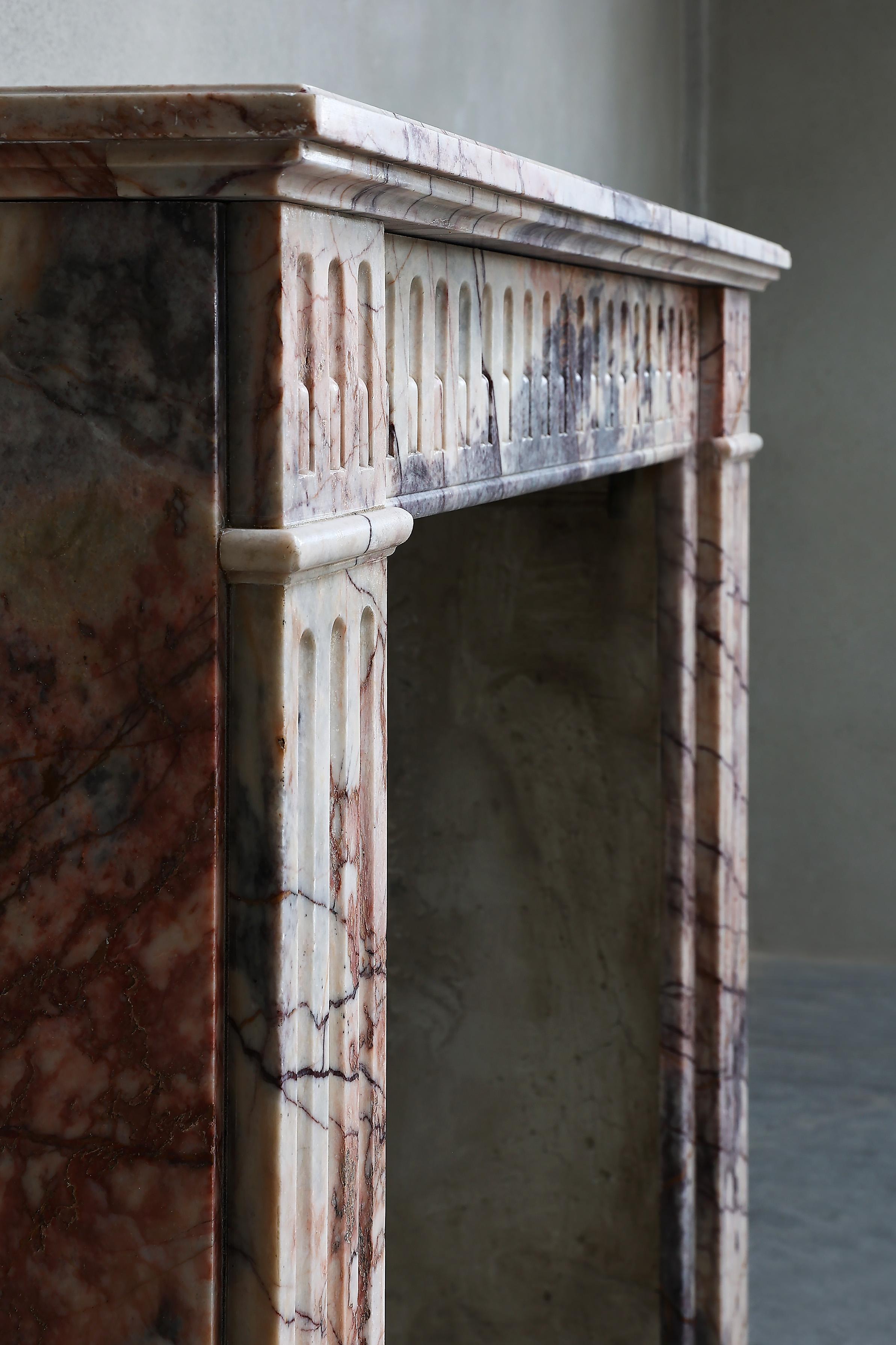 19th Century Mantle Surround of Sarrancolin Marble in the Style of Louis XVI 8