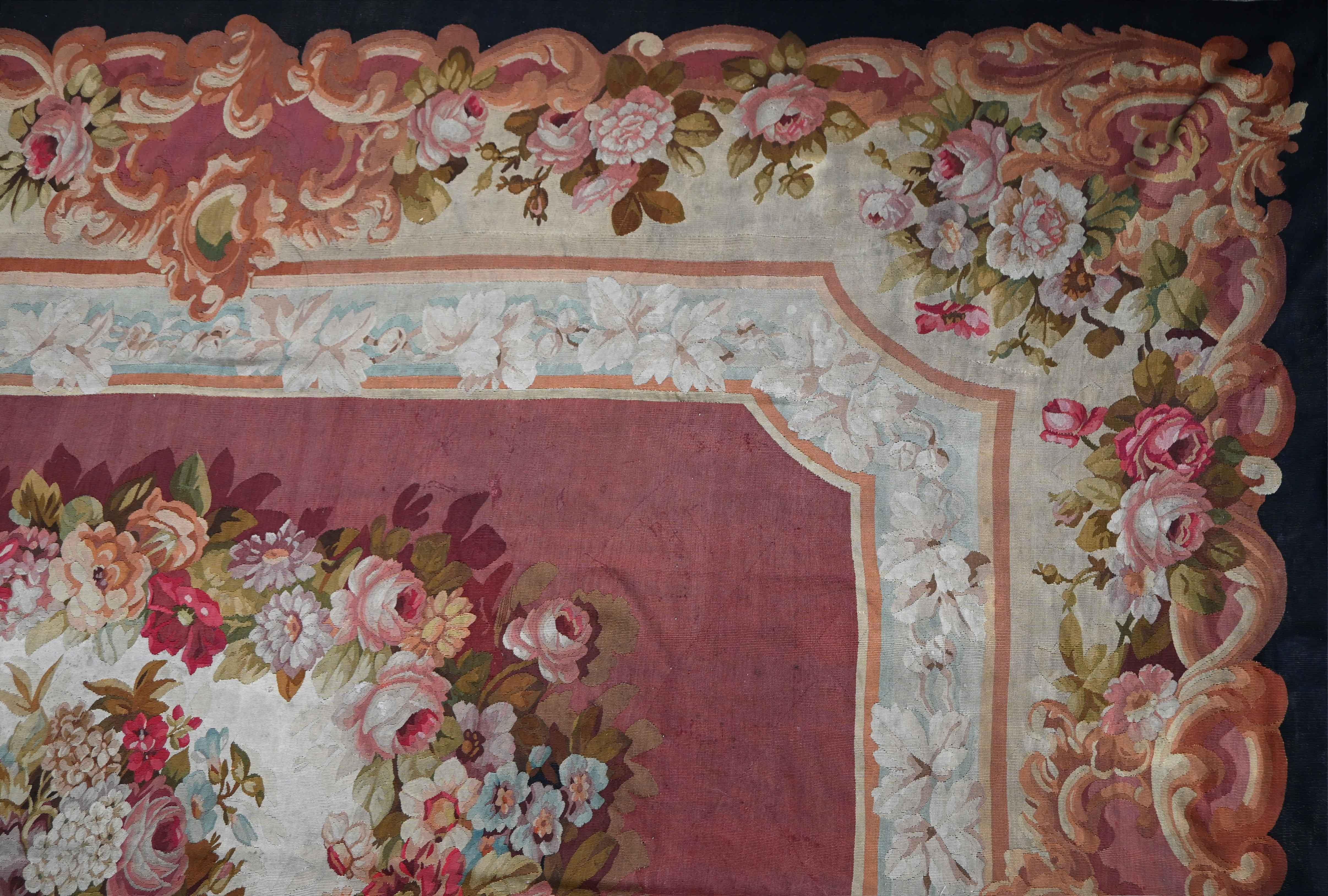 Stile provenzale Tappeto Aubusson di manifattura del XIX secolo, Napoleone III - 380x315 - N. 1488 in vendita