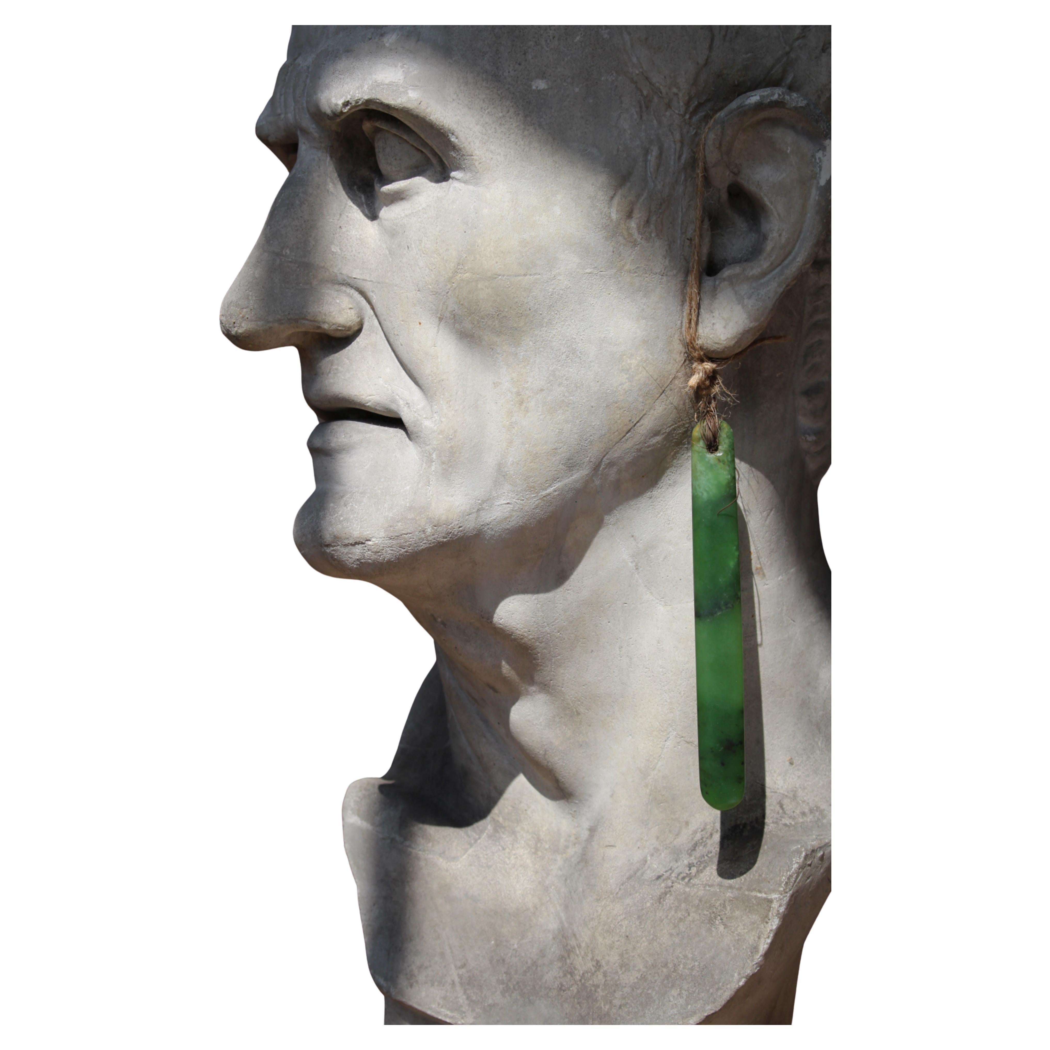 19th Century Maori Greenstone (Nephrite) Ear Pendant