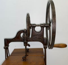 19th Century Maple & Cast Iron Dazey Butter Churner