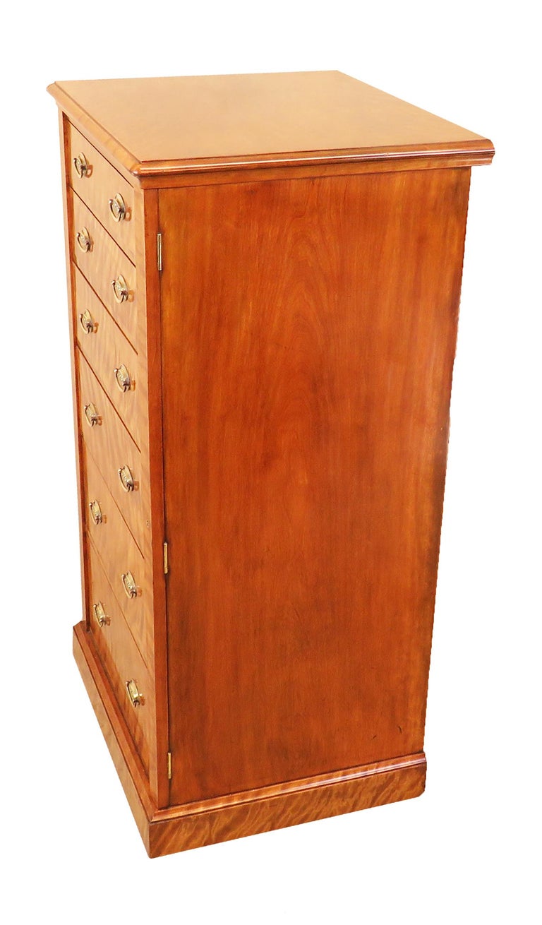 19th Century Maple and Mahogany Antique Wellington Chest For Sale at