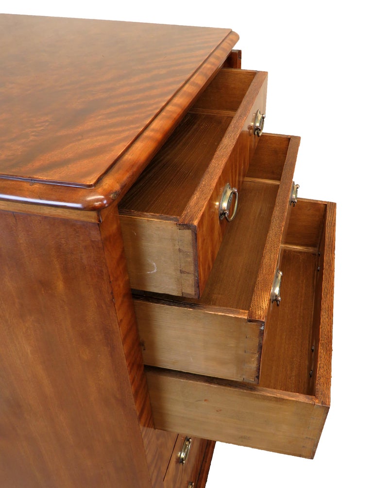 19th Century Maple and Mahogany Antique Wellington Chest For Sale at