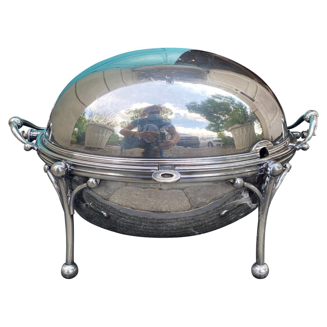 19th Century Mappin & Webb English Silver Plate Revolving Breakfast Serving Dish For Sale