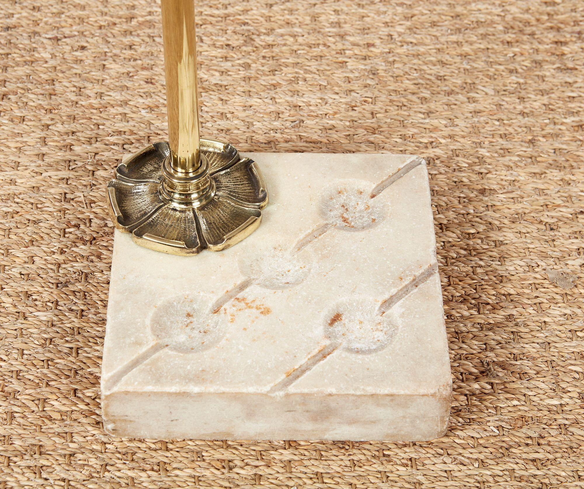 19th Century Marble and Brass Umbrella Stand Estadounidense en venta