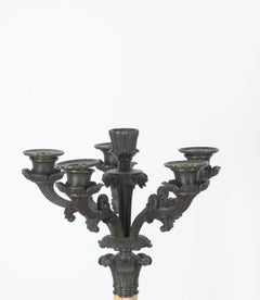 Chandeliers en marbre et bronze du 19e siècle