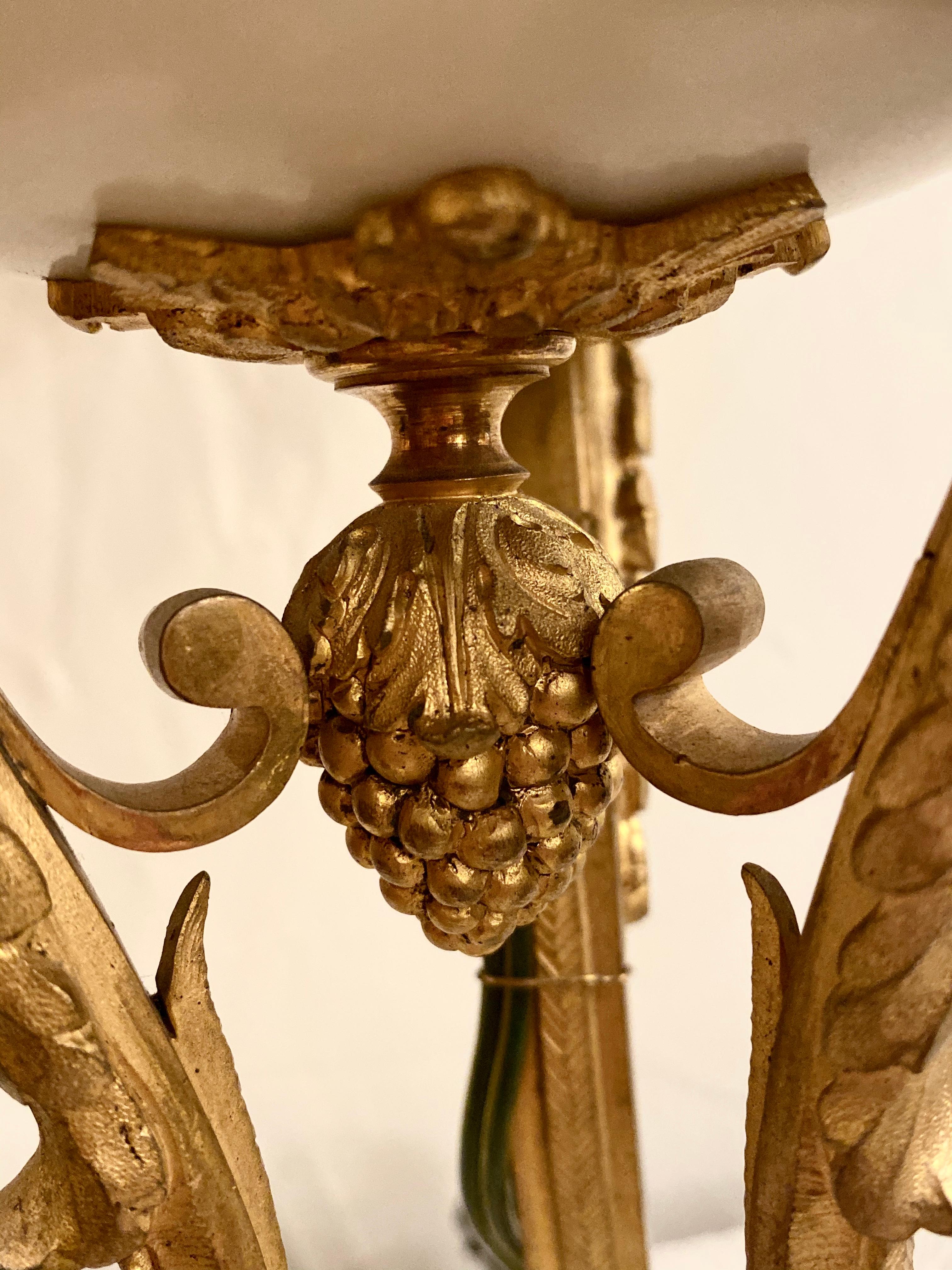 19th Century Marble and Bronze Table Lamp with Custom Shade, French For Sale 13