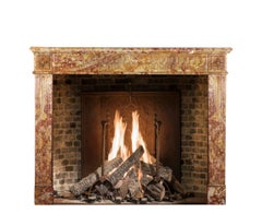 French Louis XVI Style Antique Chic Antique Marble Fireplace Mantel