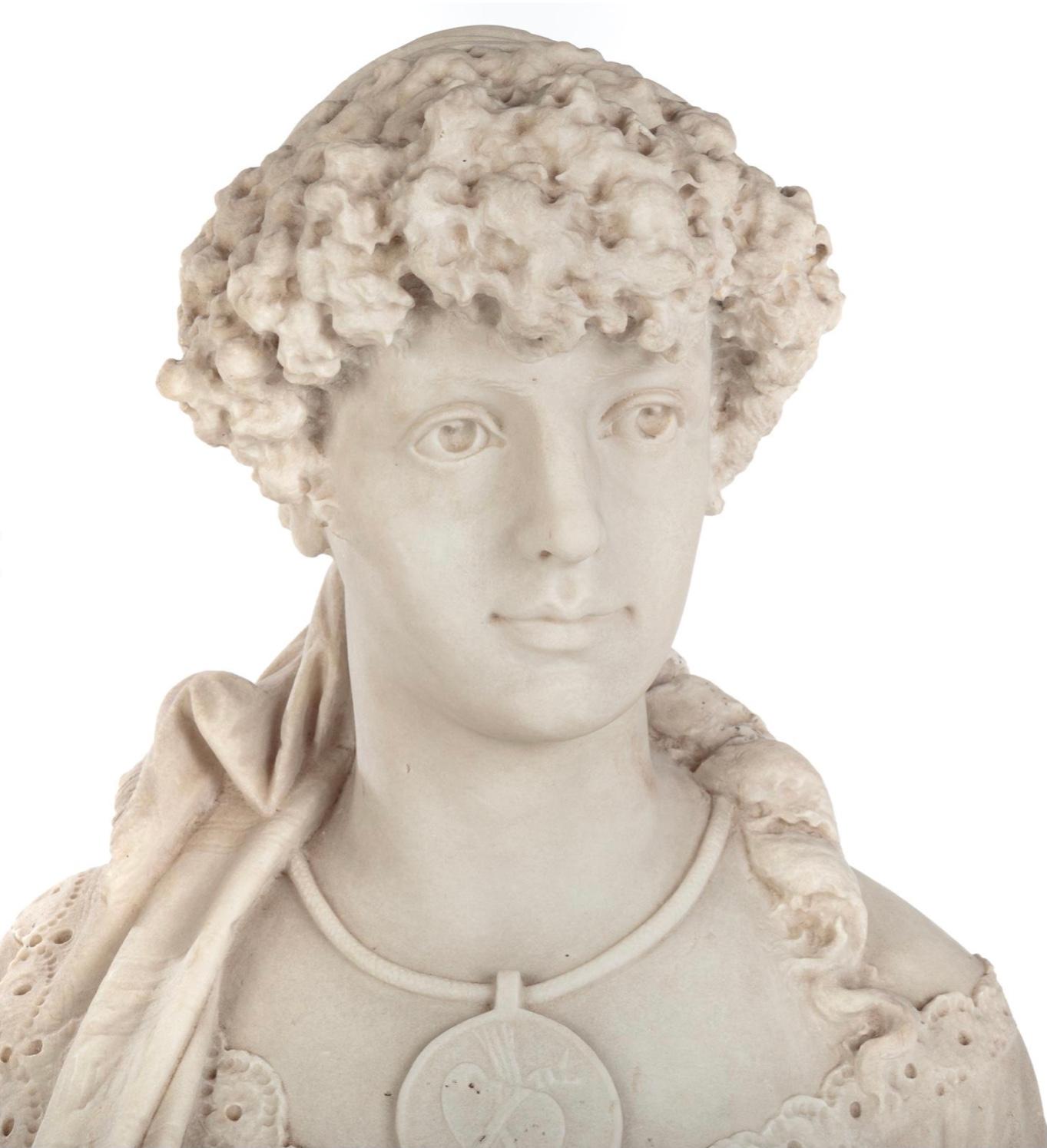 Belle Époque 19th Century Marble Bust Allegory of Painting