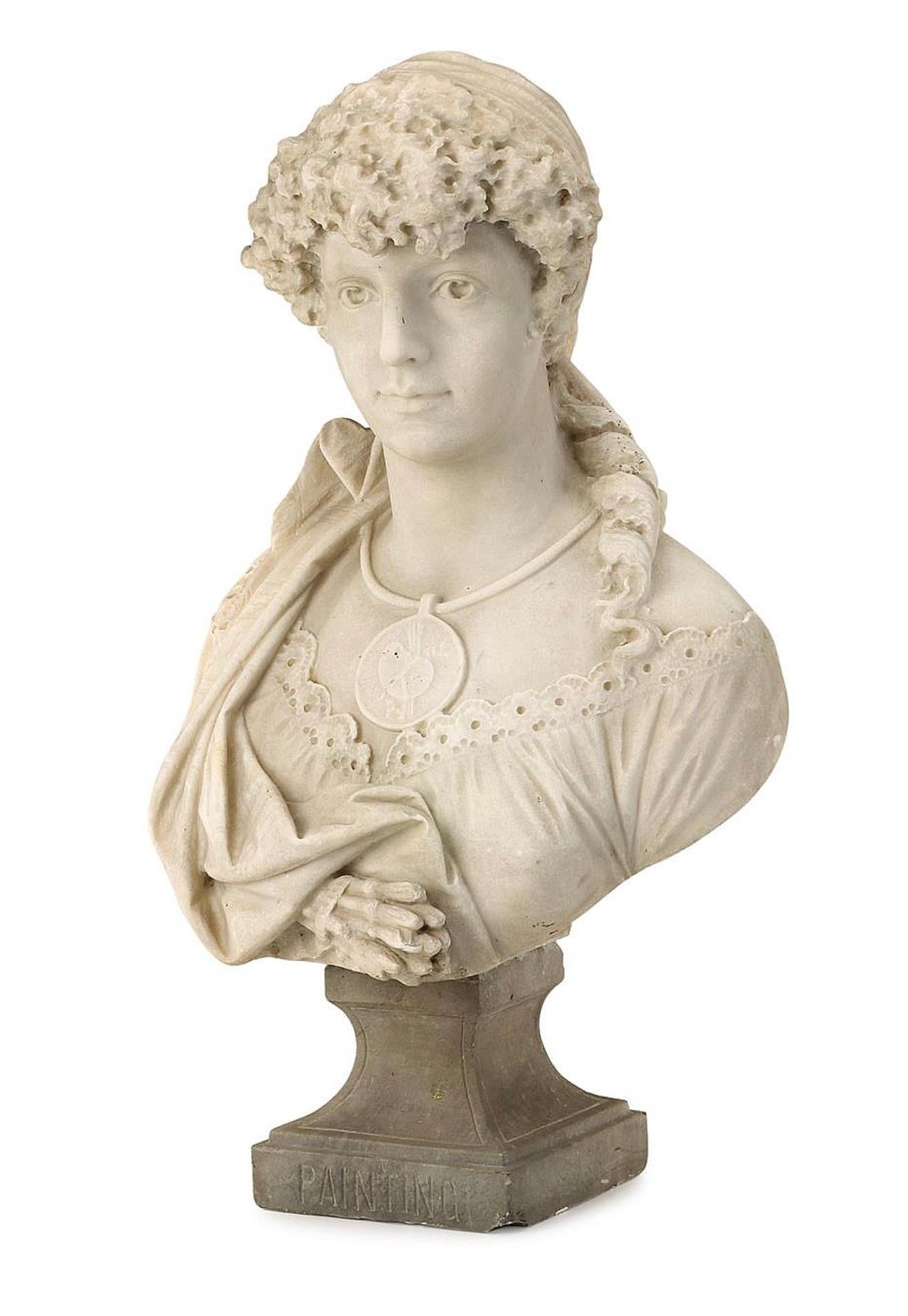 19th Century Marble Bust Allegory of Painting 2