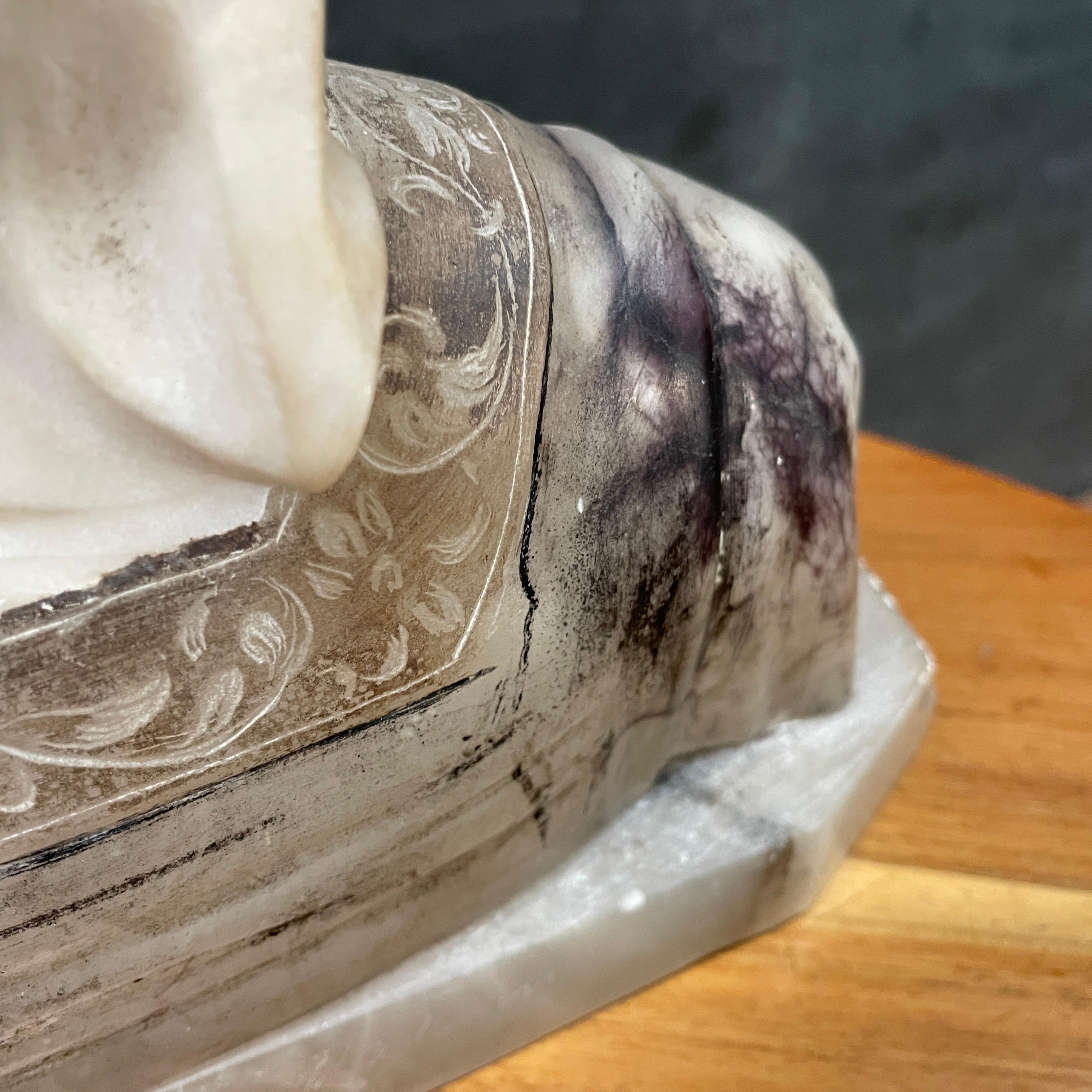 19th Century Marble Bust of Beatrice, Unsigned, in manner of Antonio Canova For Sale 6