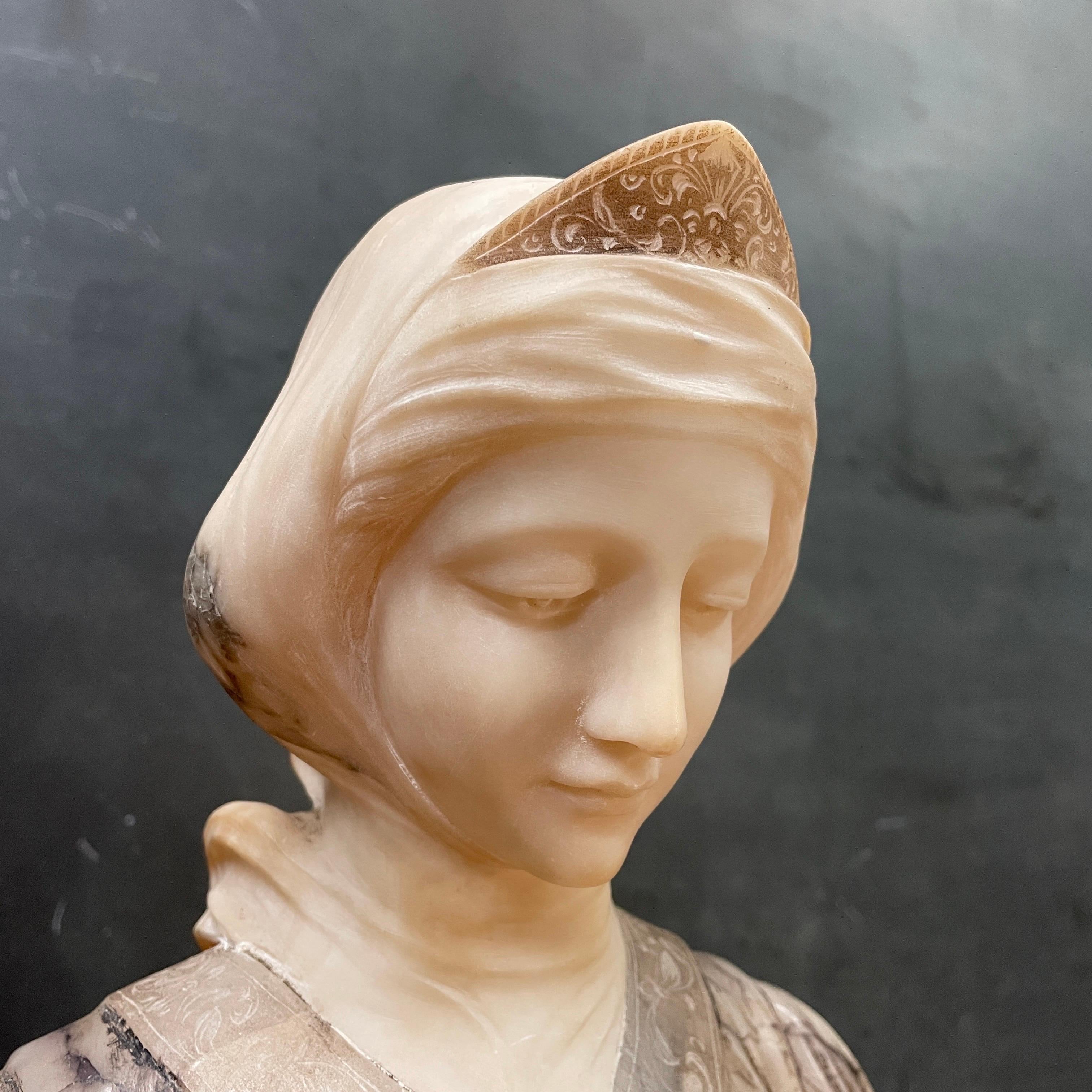 Neoclassical 19th Century Marble Bust of Beatrice, Unsigned, in manner of Antonio Canova For Sale