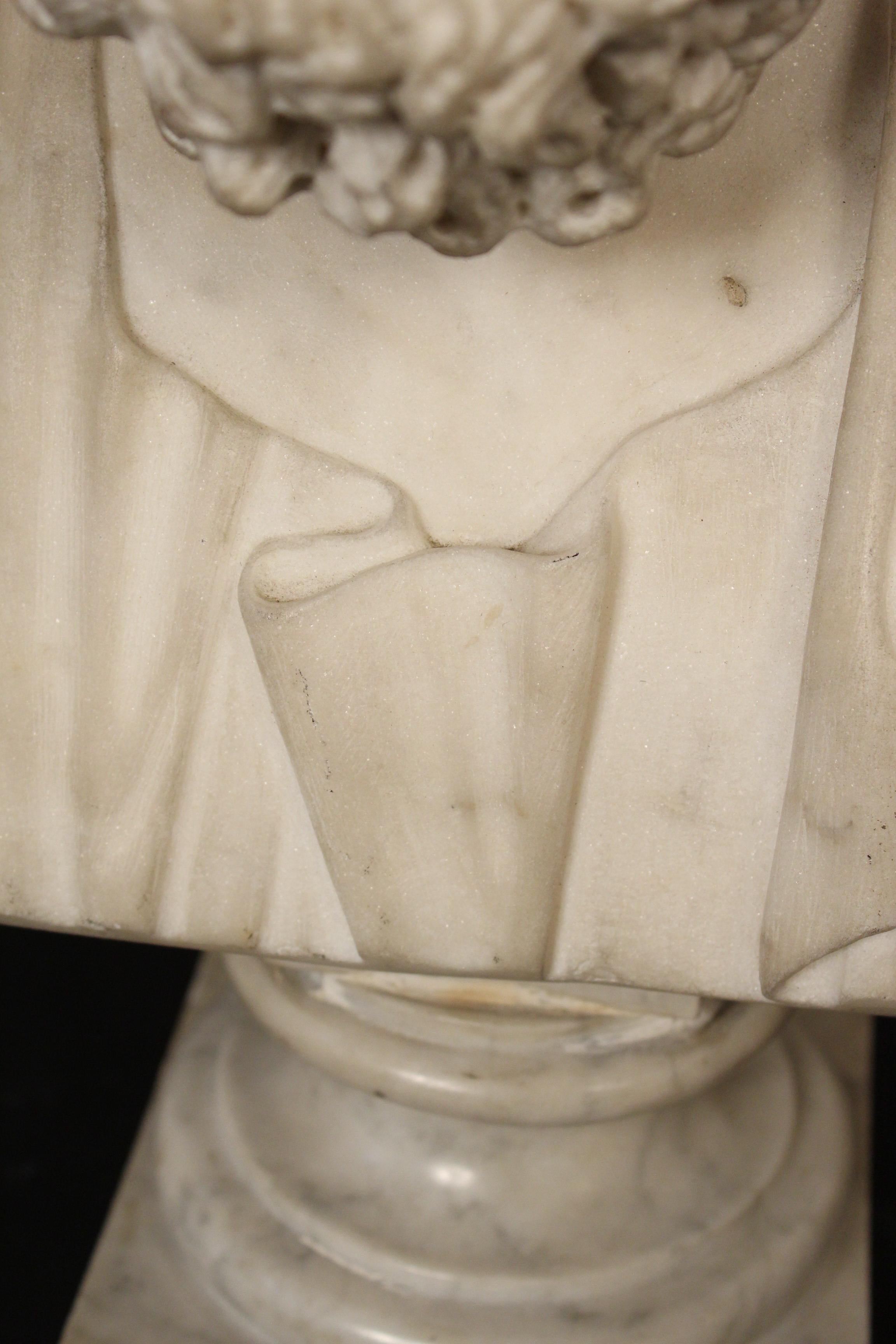 19th Century Marble Bust of Homer 1