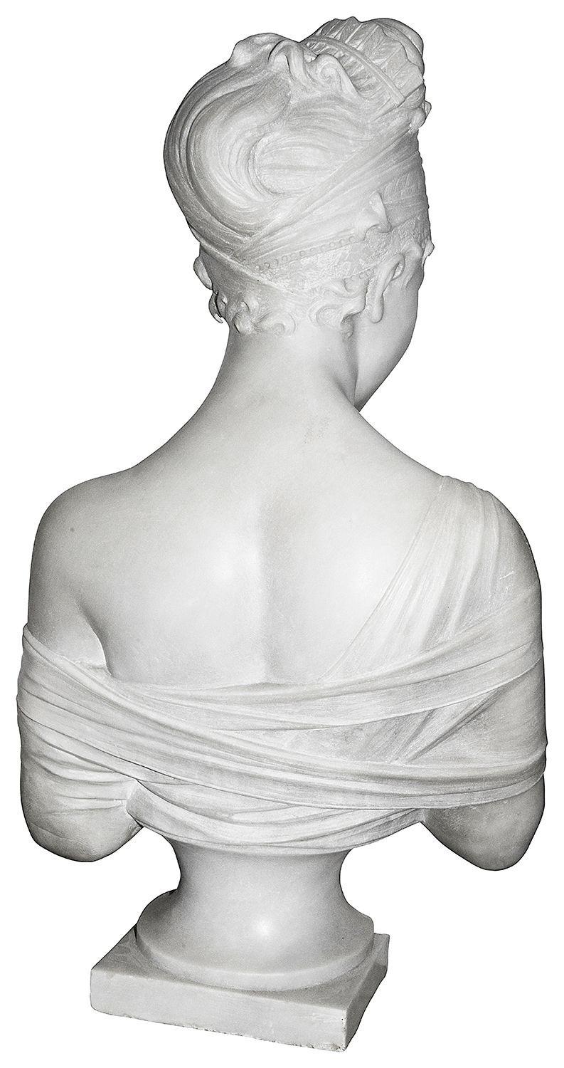 Louis XIV 19th Century Marble bust of Madame Récamier. For Sale