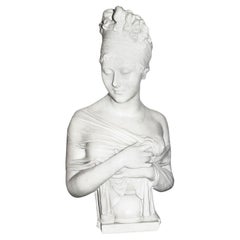 Siglo XIX Busto de mármol de Madame Récamier.