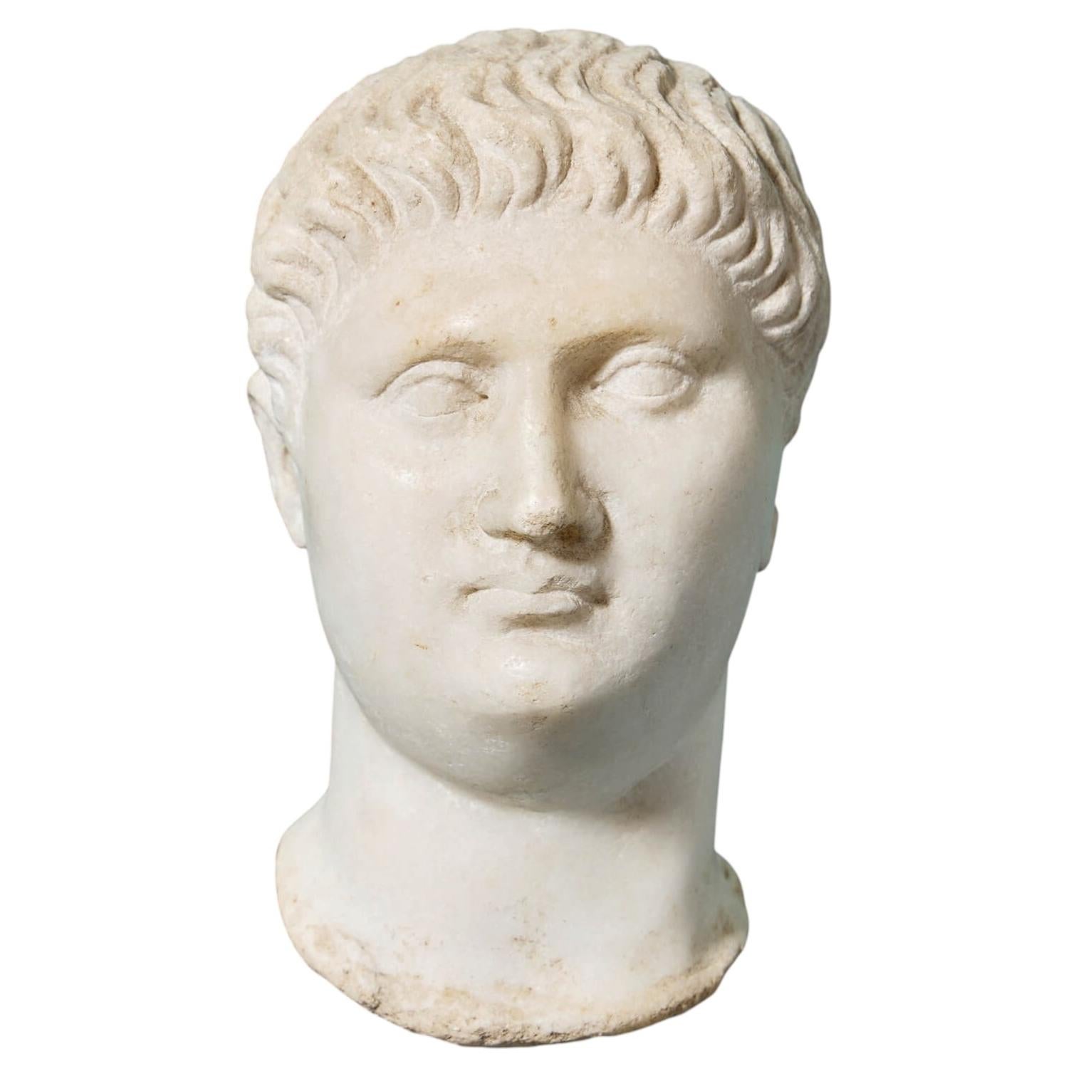 19th Century Marble Bust of Roman Emperor