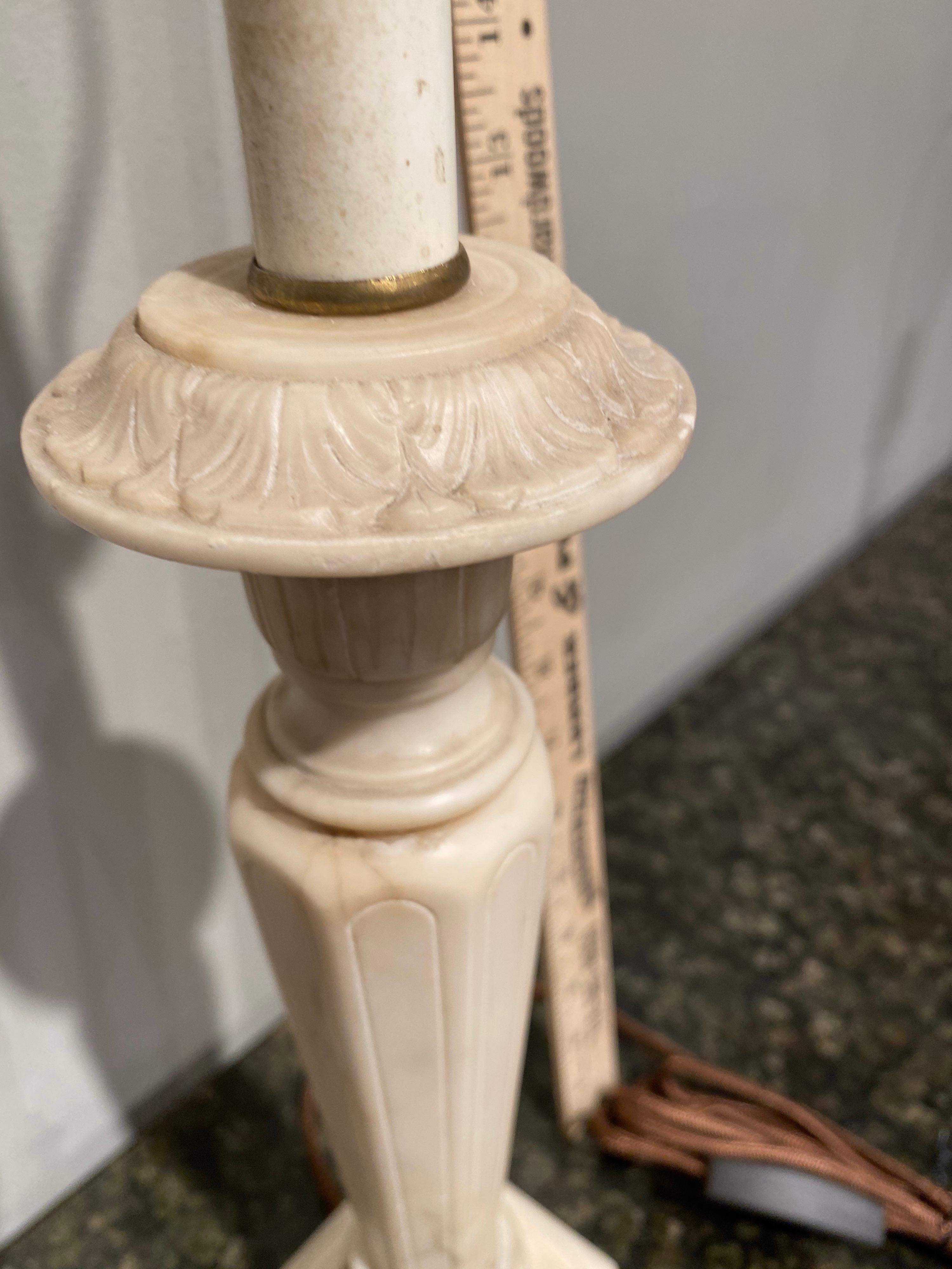 Charles X 19th Century Marble Candlestick as Lamp with Bronze Base For Sale