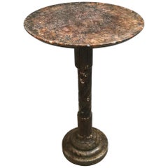 Antique Mid Century Coffee Table Column Multicolor Marble Pedestals Italian Design 1930s