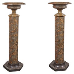 19th Century Marble Columns with Tazze