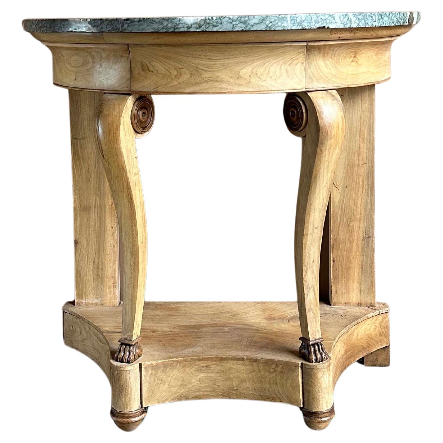19th Century Marble Demi Lune Console Table For Sale
