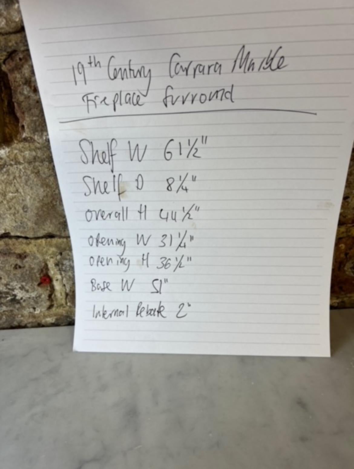 Entourage de cheminée en marbre du 19e siècle en vente 10