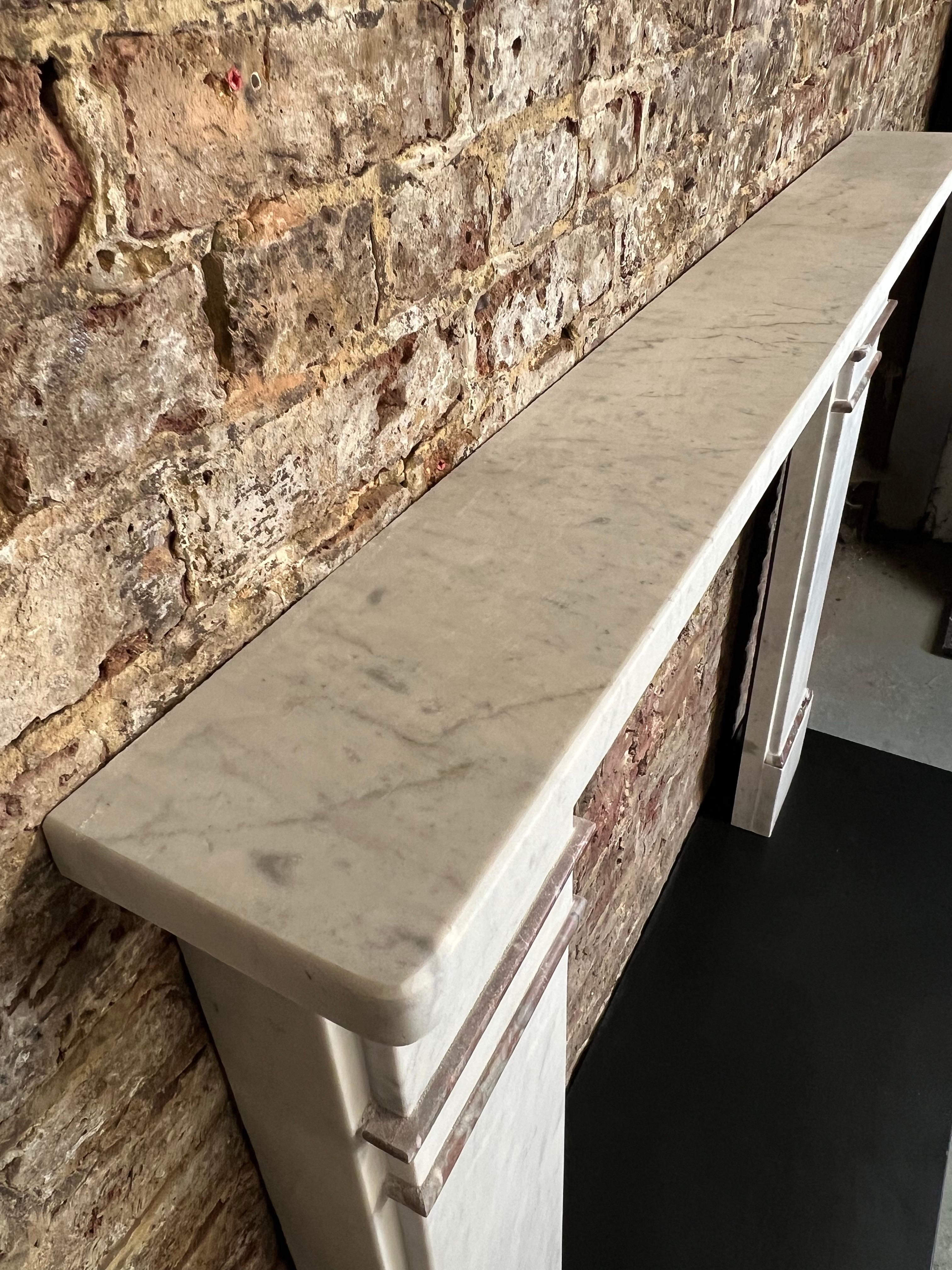 Carrara Marble 19th Century Marble Fireplace Surround Mantlepiece For Sale