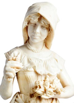 19th Century Marble Flower Girl, by Prof. A Cambi