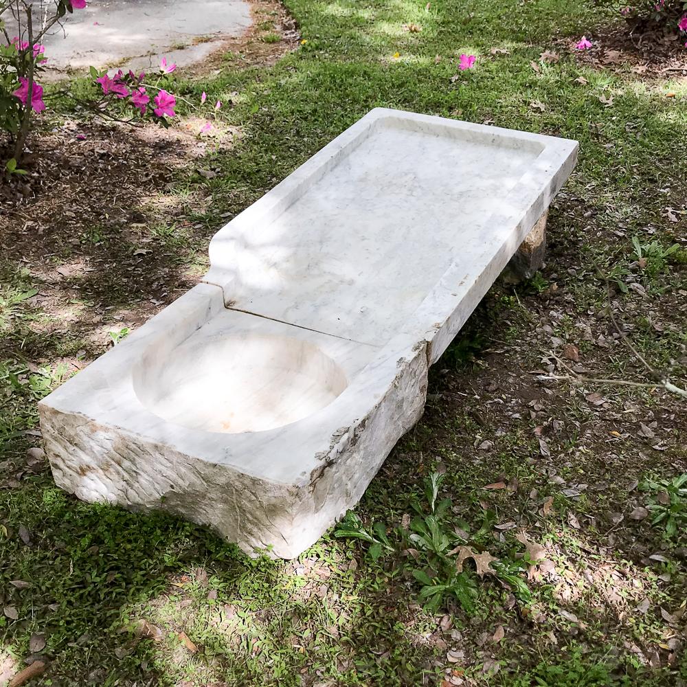 French 19th Century Marble Fountain Basin or Garden Sink