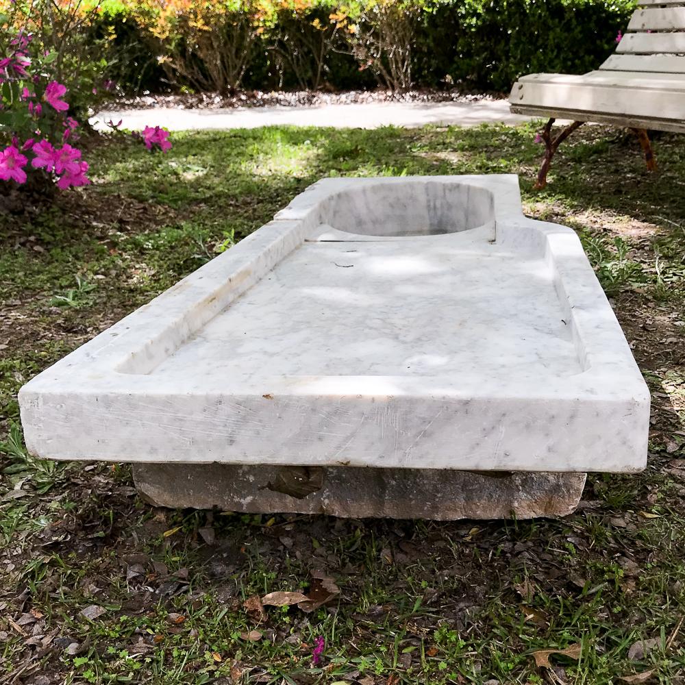 19th Century Marble Fountain Basin or Garden Sink In Good Condition In Dallas, TX