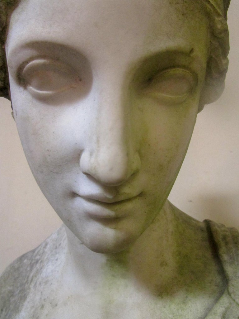 19th Century Marble Garden Statue Hebe Life Size Greek Goddess of Youth