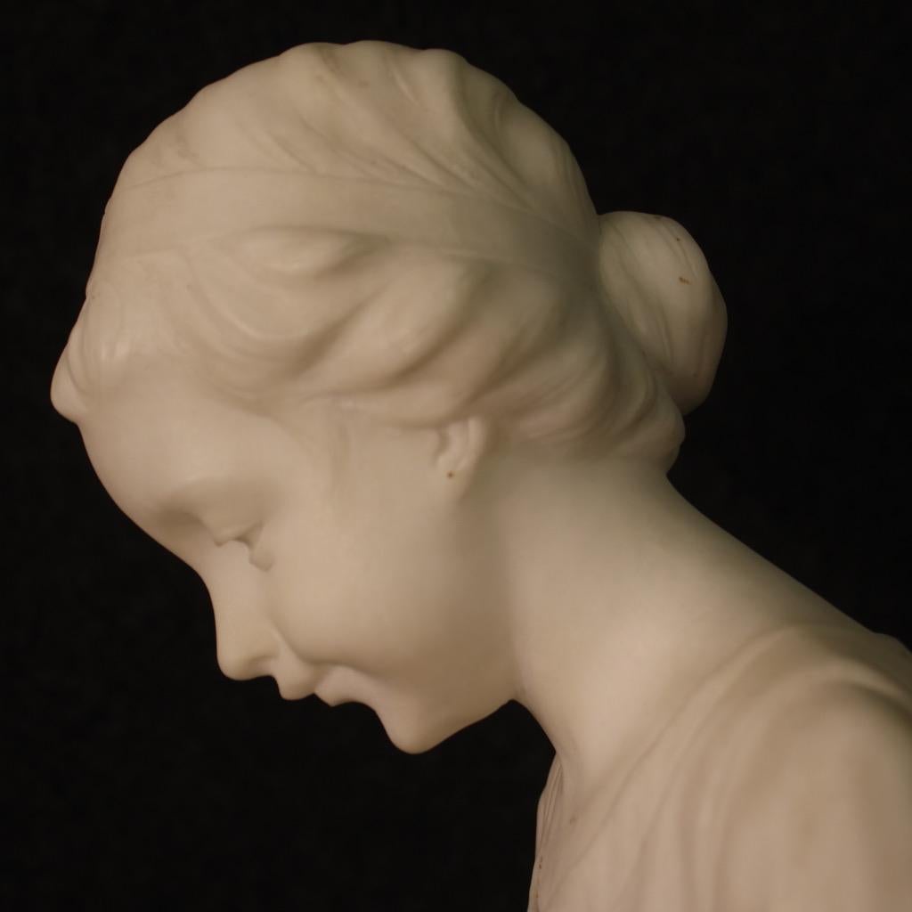 19th Century Marble Italian Signed Children Sculpture, 1890 For Sale 3