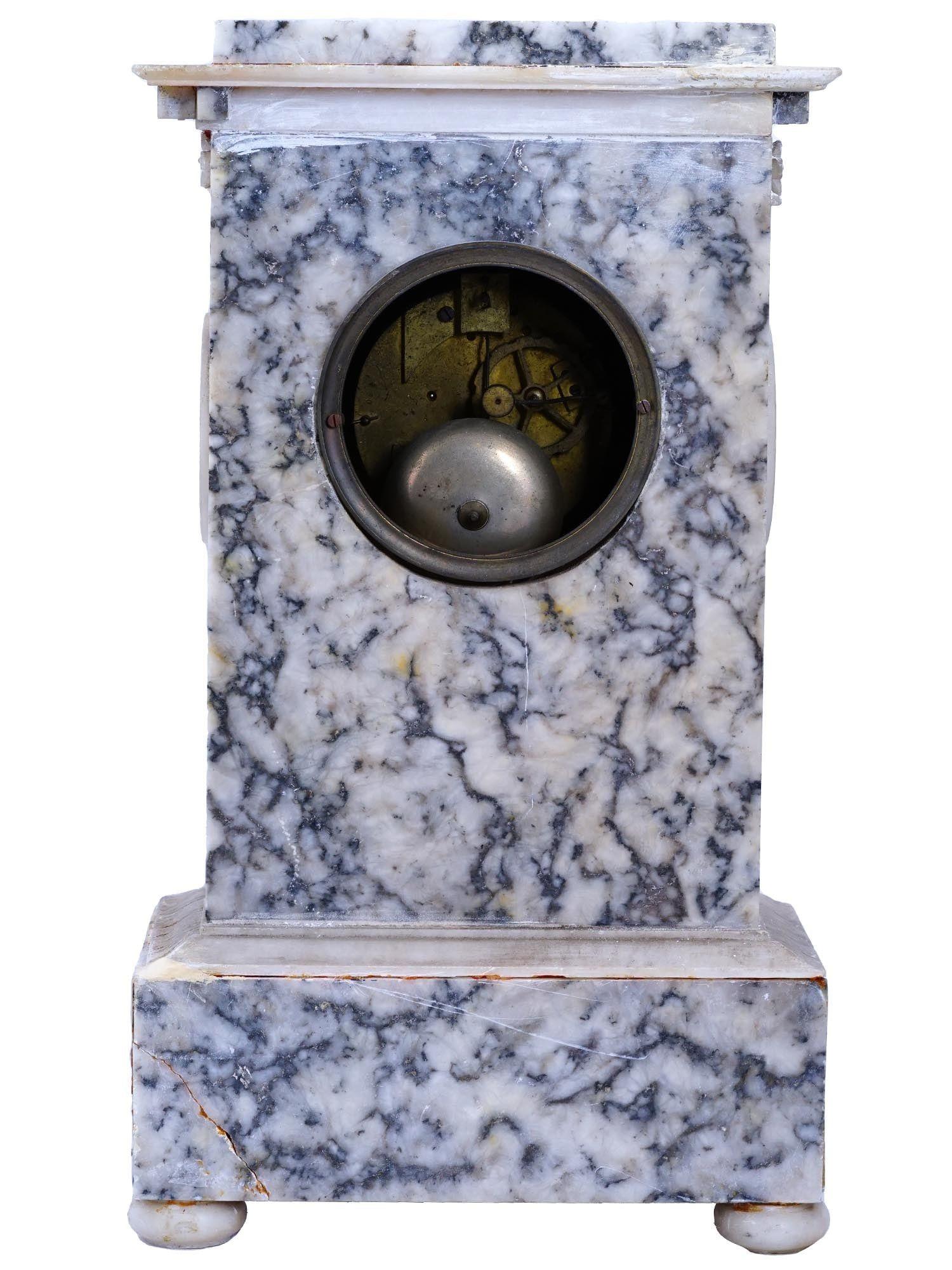 19th Century Marble Mantel Clock in French Empire Style For Sale 5