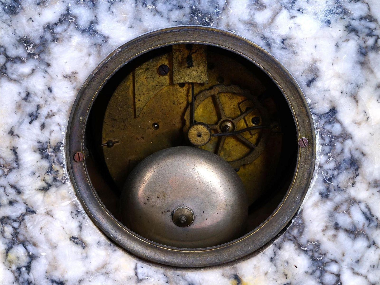 19th Century Marble Mantel Clock in French Empire Style For Sale 2