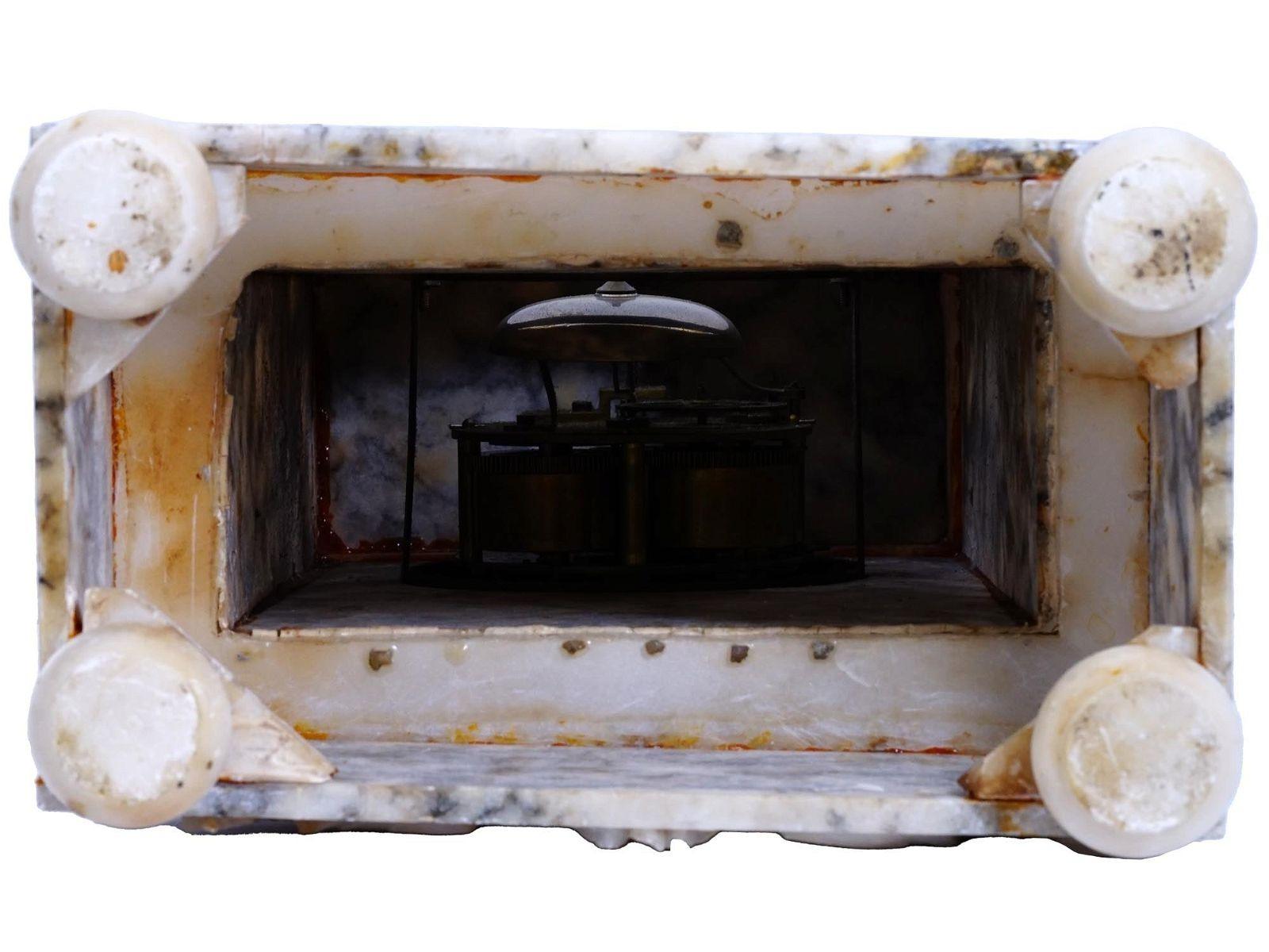 19th Century Marble Mantel Clock in French Empire Style For Sale 3