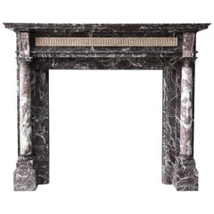 Antique 19th Century Marble Mantel in Style of Louis XVI of Levanto Marble from Toscane