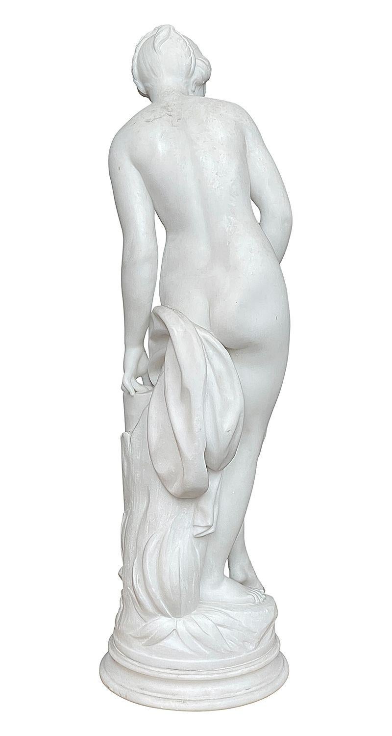 Neoclassical Revival 19th Century Marble nude. For Sale