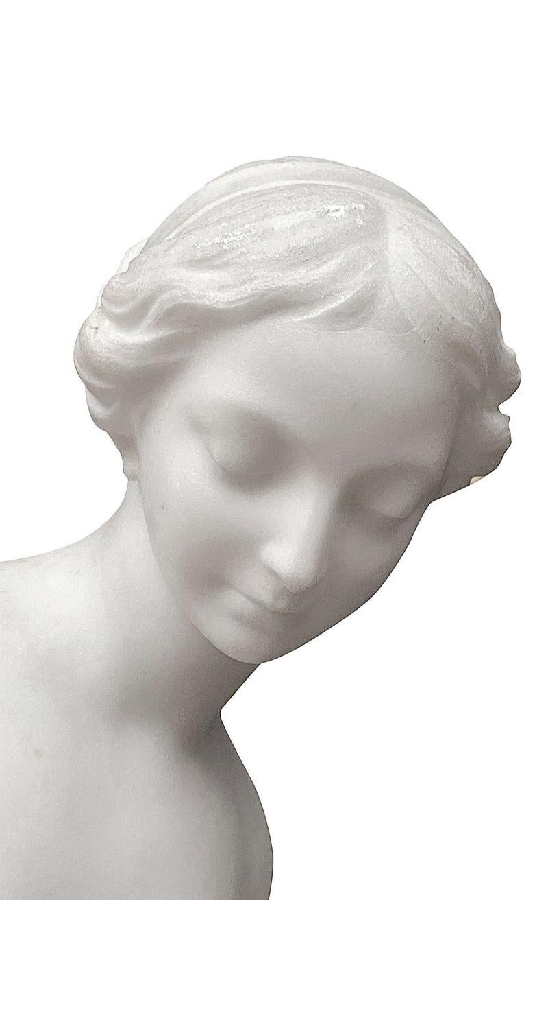 Hand-Carved 19th Century Marble nude. For Sale